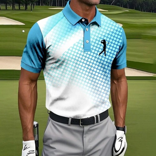 Men gradient dot print polo - men's,