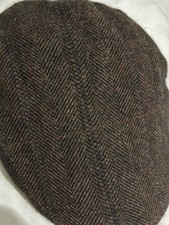M&S STYLISH CLASSIC TWEED WOOL CAP  YORKSHIRE TWEED BY MOON Med  7/7 1/8