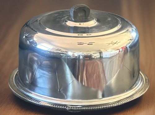 Vtg chrome cake dome - chrome,