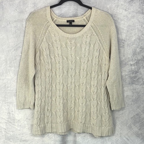 Talbots womens cream cable - talbots,