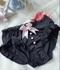 Black Satin Frilly Knickers