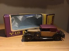 MATCHBOX MODELS OF YESTERYEAR Y15 - 1930 PACKARD VICTORIA - Gold / Maroon BNIB