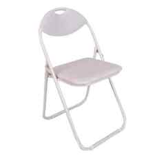 Folding Chair White with Metal Frames and Padded Seats Ariana Homeware