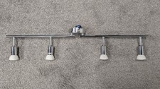 Chrome 4 Way Adjustable Wall Ceiling Spotlight Bar LED Bright White With Bulbs