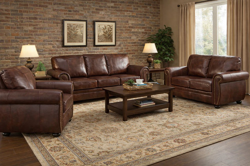 Brown leather seater 2 - 3,