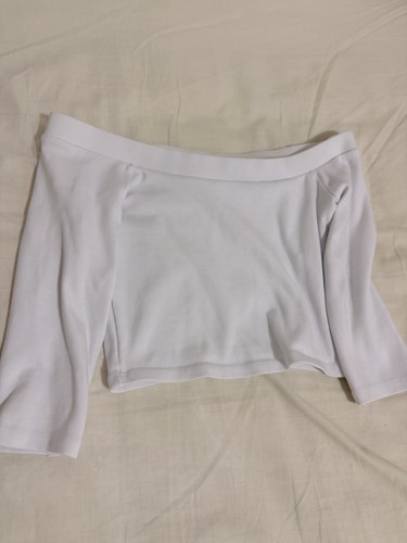 Zara white ribbed off shoulder - zara,
