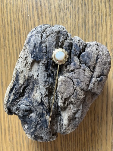 Vintage gold metal opal - gold,