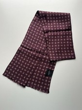 Amanda Christensen Scarf Burgandy Paisley 100% Silk Made in Italy