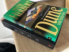 Dune + Dune Messiah books by Frank Herbert, paperback