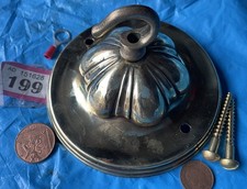 CEILING ROSE chandelier hook OLD BRASS C1880 jelly mould SO RARE AT 13cm WOW!