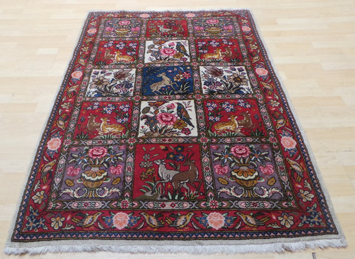 Pictorial carpet rug - hand, made