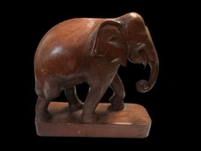 Large Hand Carved Solid Wooden Indian Elephant