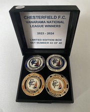 CHESTERFIELD Football Club FC Badge LIMITED EDITION PROMOTIONAL CFC Box Pin Set