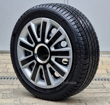Silver/Black 15" wheel trims, Hub Caps, Covers to Peugeot 307/308 (Quantity 4) 