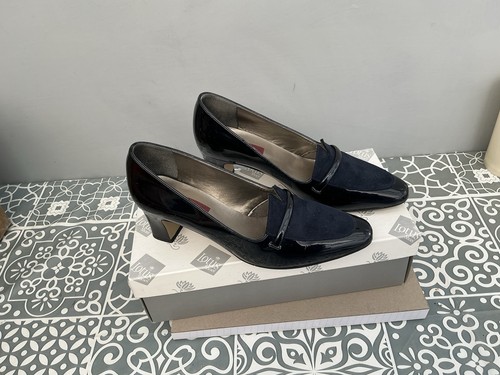 Block heel navy patent leather - block,