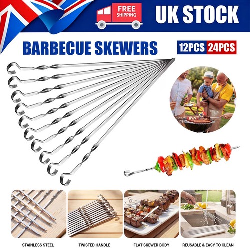 12pcs long metal - long, kebab