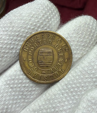 1800's Brass Beer Keg Token