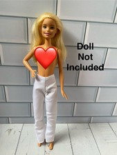 Barbie Doll White Trousers Clothes Clothing (A1F)