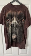 The Mountain Brand USA Big Face BOXER Dog Puppy Brown T-Shirt Adult Size Medium