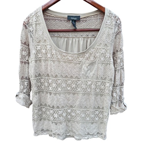 Style womens beige floral - &, co