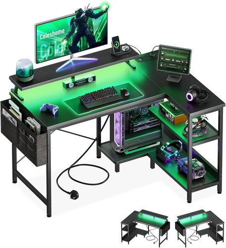 Shaped gaming desk with - shaped,