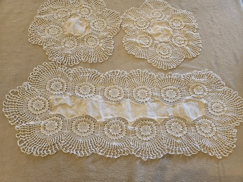 Antique crochet linen dollies - crochet,