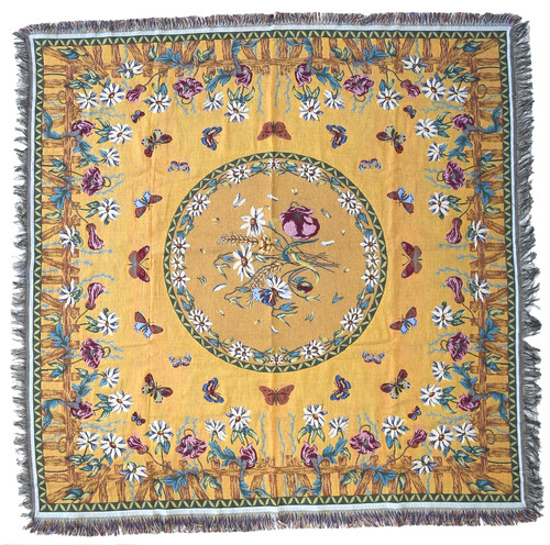 Jacquard woven tapestry throw