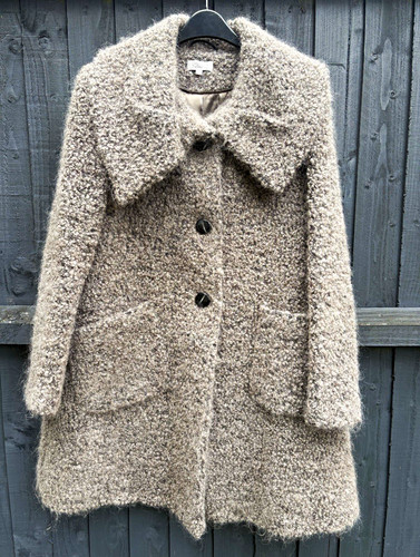 Grey bouclé wool winter coat - winter,
