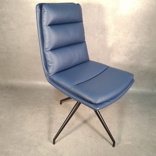 Blue faux leather swivel - faux,