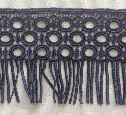 Navy blue tassel crochet - navy,