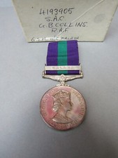 ERII RAF GSM General Service Medal with Malaya Bar COLLINS