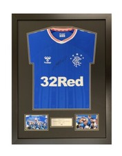 frame for signed rangers 55 winners shirt double mount with plaque & photo slots