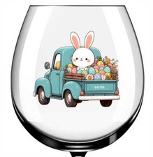 x12 Bunny in car Easter  glass