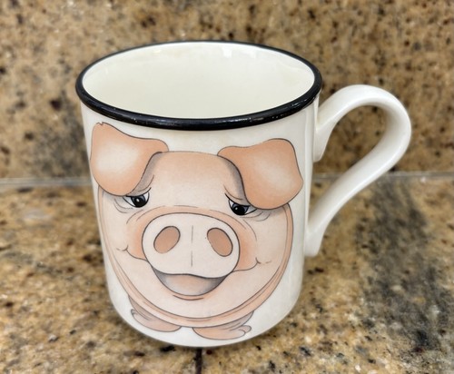 Vintage pig mug - by, wood
