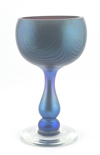 Okra glass iridescent - iridescent, goblet