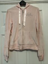 VINTAGE LIPSY BABY PINK VELOUR TRACKSUIT JACKET WITH SPARKLY  DESIGN,UK 10