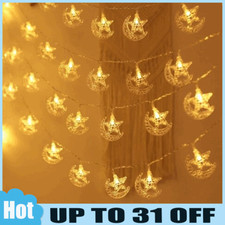 Ramadan Moon Star LED String Fairy Lights EID Mubarak Garland Muslim Decor