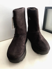Zara PLATFORM ANKLE BOOTS WITH LINING ~ BROWN | 3067/410 ~ UK 7