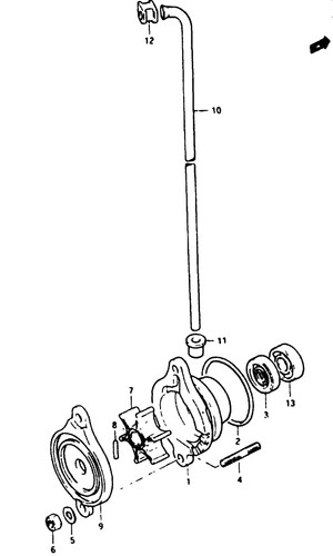 Suzuki genuine water pump case - water,