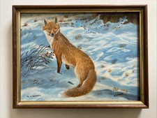 Vintage Oil Painting Of A Fox