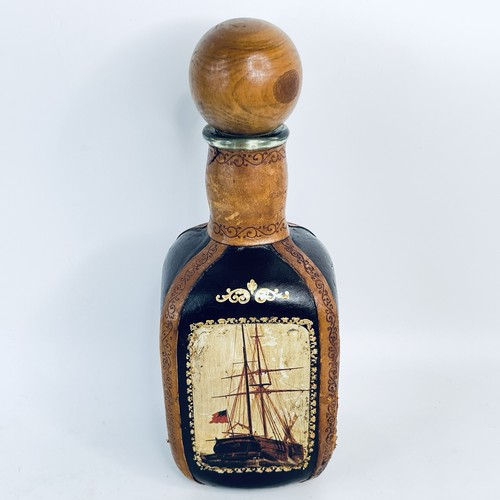 Leather wrapped bottle - bottle, italy
