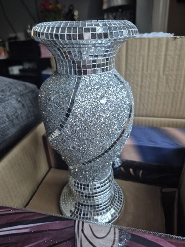 Silver vase with flowers - silver,