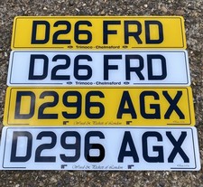 Pair Of Reproduction Retro Dealership Dealer Style Car Number Plates Pre 2001