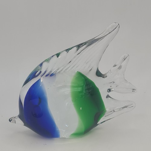 Art glass mouth blown fish - glass,