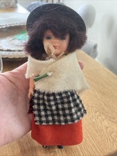 Welsh Doll with Opening Eyes and Traditional Costume Shawl and Welsh Hat 7”