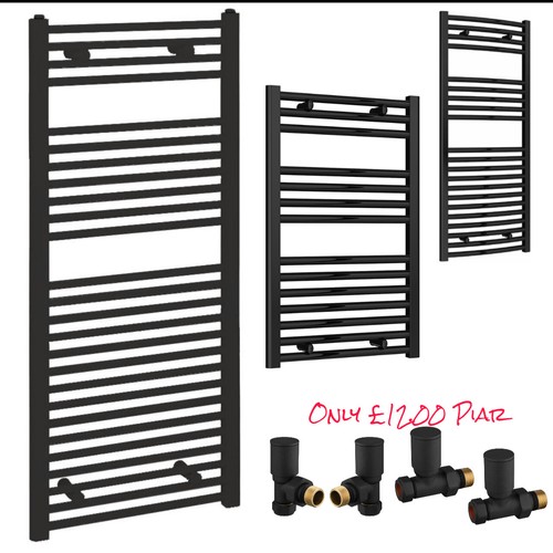 Matt black straight heated - matt,