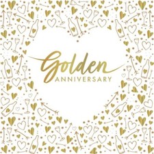 50th Anniversary Napkins Gold