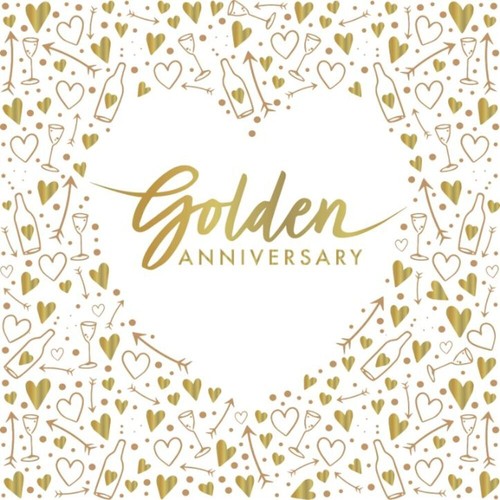 50th anniversary napkins gold - 50th,