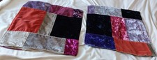 (Scat 2) 2 x Brand New Homesewn Genuine Patchwork Velvet Scatter Cushion Covers