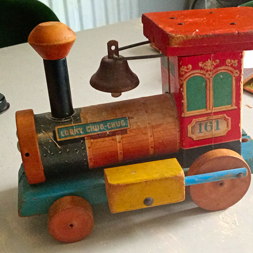 Vintage wooden pull along toy - wooden, pull-along